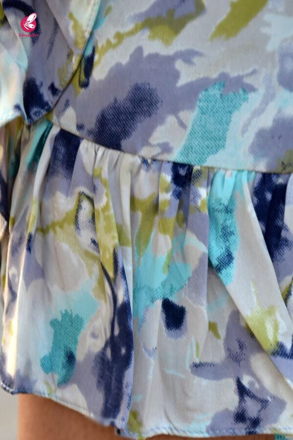 White Printed Crepe Short Dress