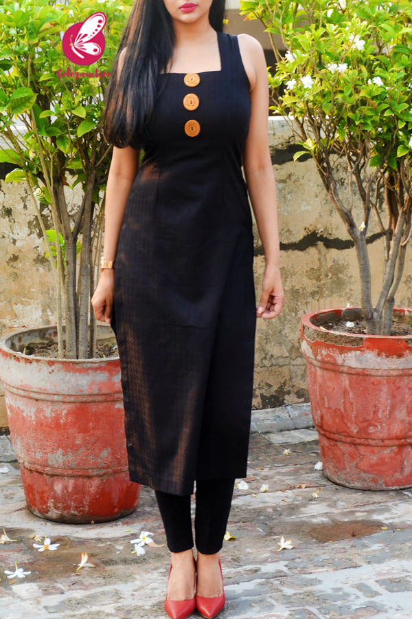 Blacki Dobby Sleeveless Straight Kurti