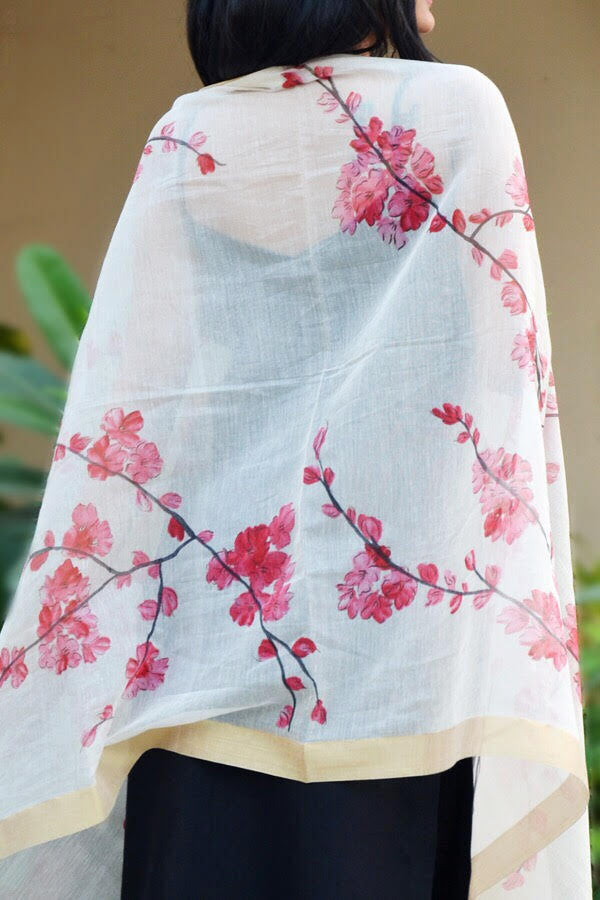 The Pink Japanese Cherry Blossom Statement Stole
