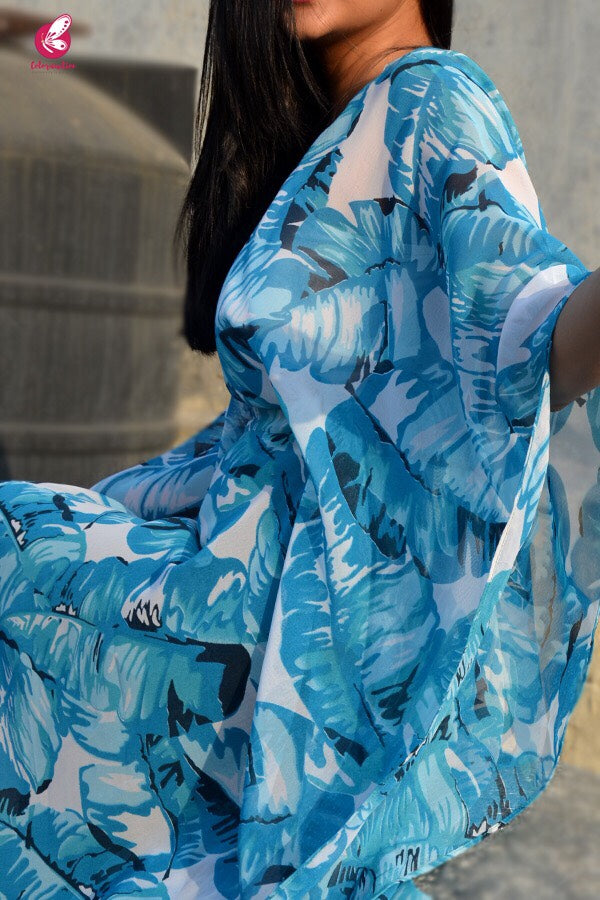 Blue Kaftan Style Georgette Kurti