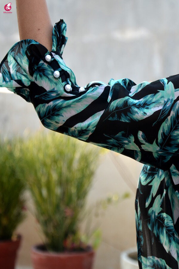 Multicolour Printed Long Georgette Shrug