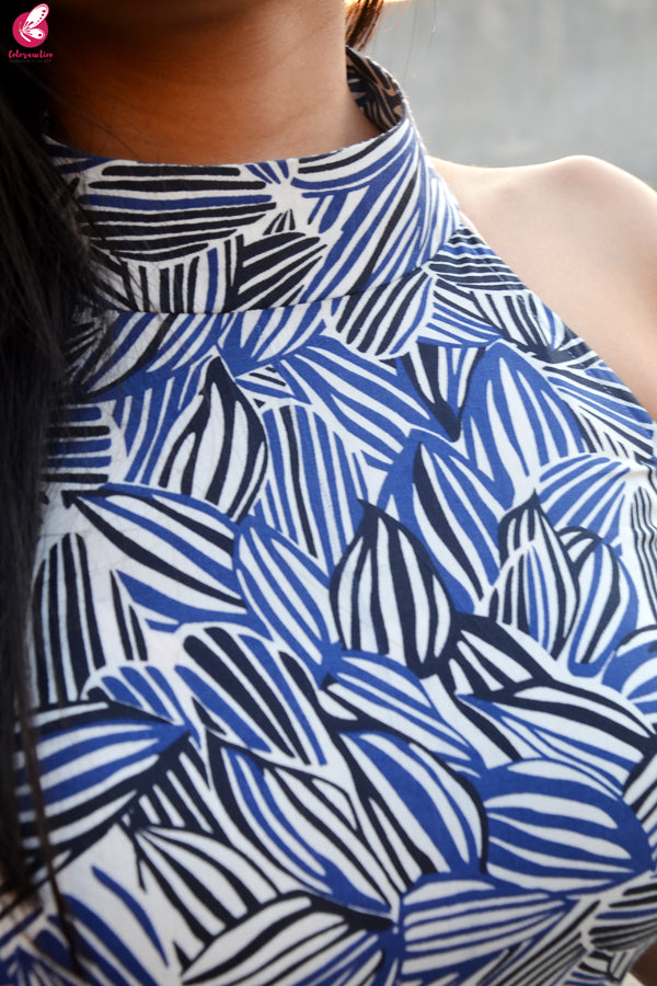 Multicoloured Printed Cotton Turtle Neck  Kurti