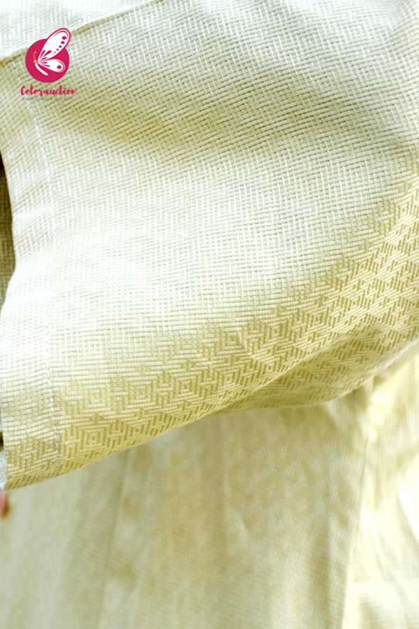 Chartreuse Quarter Sleeves Dobby Long Shrug
