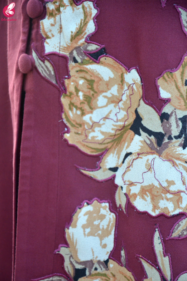 Wine Modal Rayon Patch Work Kurti