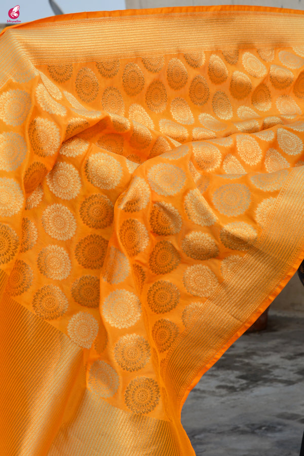 Turmeric Yellow Banarasi Silk Dupatta